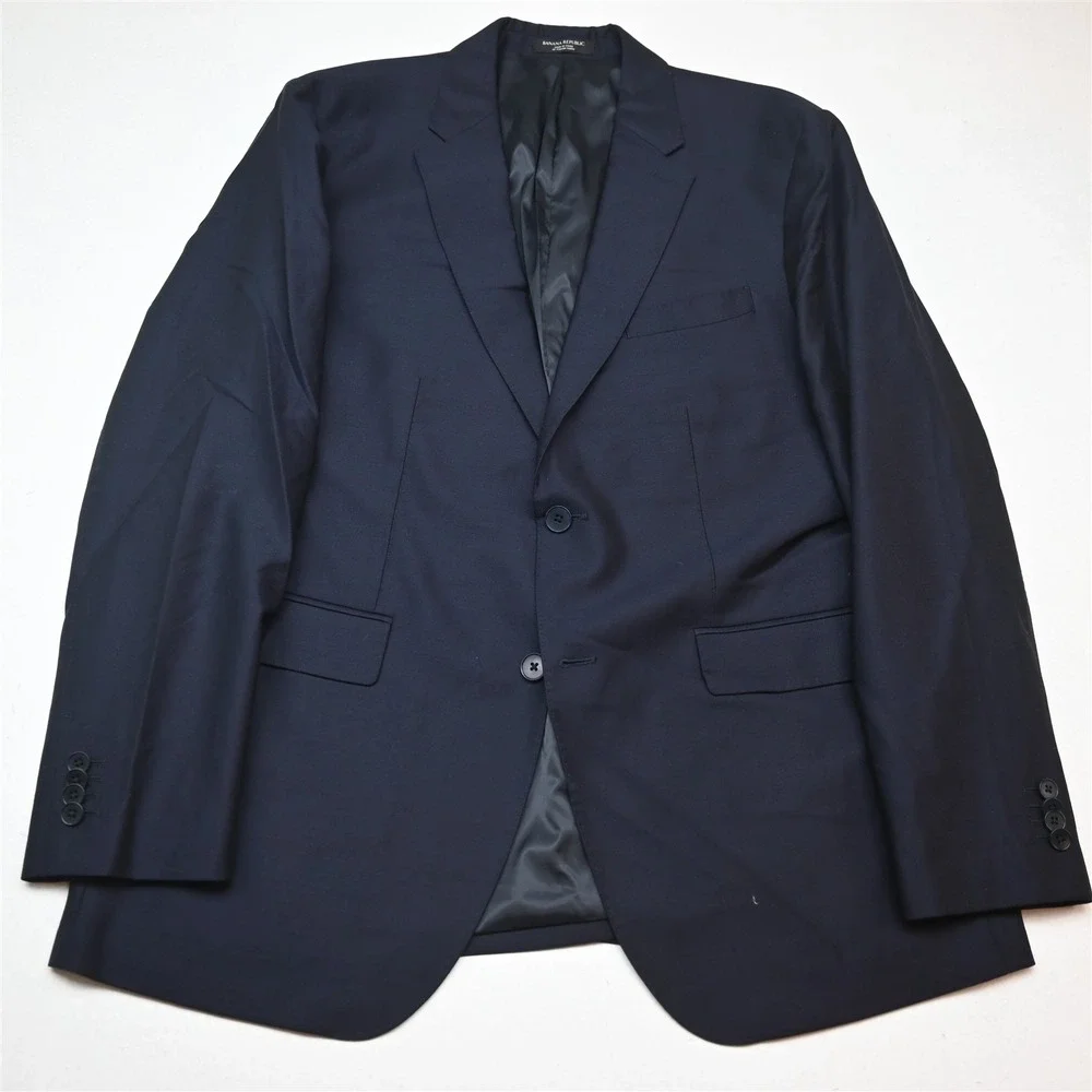 Banana Republic 44R 40x30 Navy Blue Reda Flexo Soft Shoulder Slim 809131 Suit